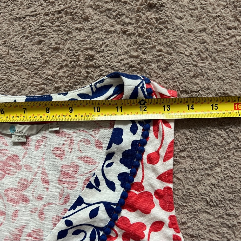 Boden Tarifa Floral Shift Jersey Cotton Preppy Beach Minimalist Dress Size 6 - Picture 6 of 7